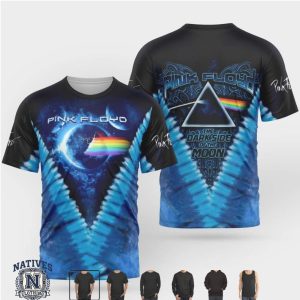 Pink Floyd Dark Side Of The Moon Prism Tie Dye Style Graphic T Shirt