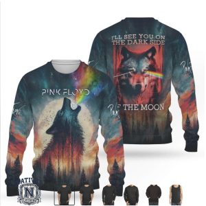 Pink Floyd Dark Side Of The Moon Wolf Howling Graphic Hoodie