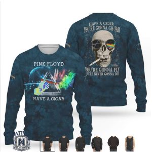 Pink Floyd Have A Cigar Smoking Skull Graphic Apparel