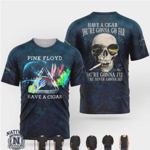 Pink Floyd Have A Cigar Smoking Skull Graphic Apparel