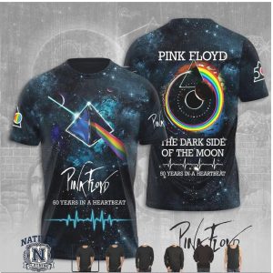 Pink Floyd The Dark Side Of The Moon 50 Years Heartbeat T Shirt
