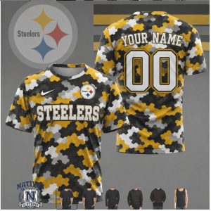 Pittsburgh Steelers Camo Custom Name Number Performance T Shirt