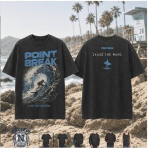 Point Break Chase The Wave Vintage Surfing Black T Shirt