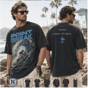 Point Break Chase The Wave Vintage Surfing Black T Shirt