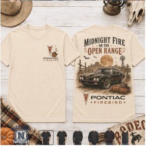 Pontiac Firebird Midnight Fire On The Open Range Vintage T Shirt