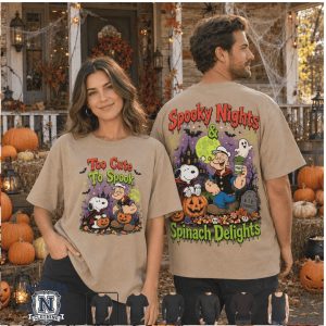 Popeye Peanuts Snoopy Spooky Nights Spinach Delights Halloween T Shirt