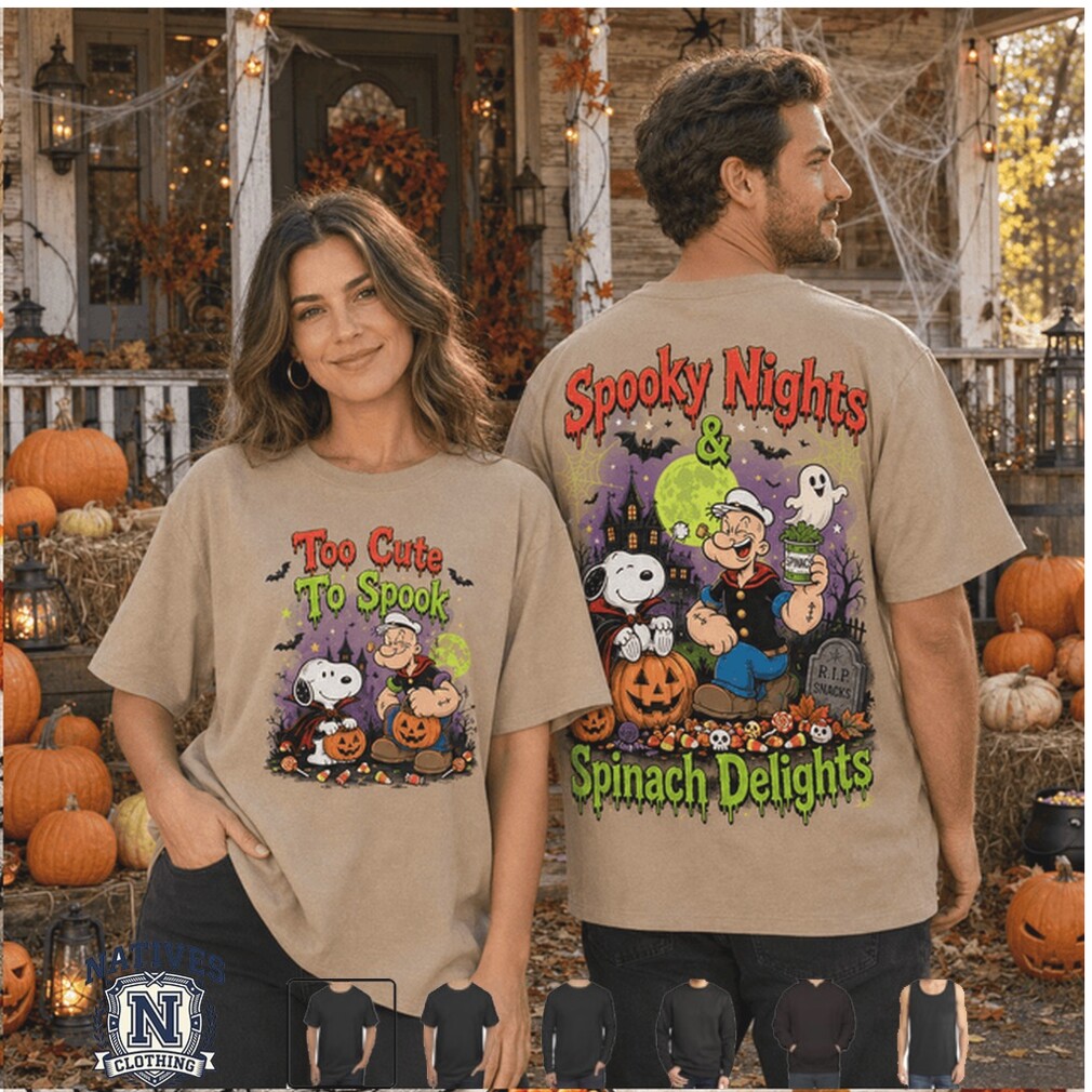 Popeye Peanuts Snoopy Spooky Nights Spinach Delights Halloween T Shirt Popeye Peanuts Snoopy Spooky Nights Spinach Delights Halloween T Shirt