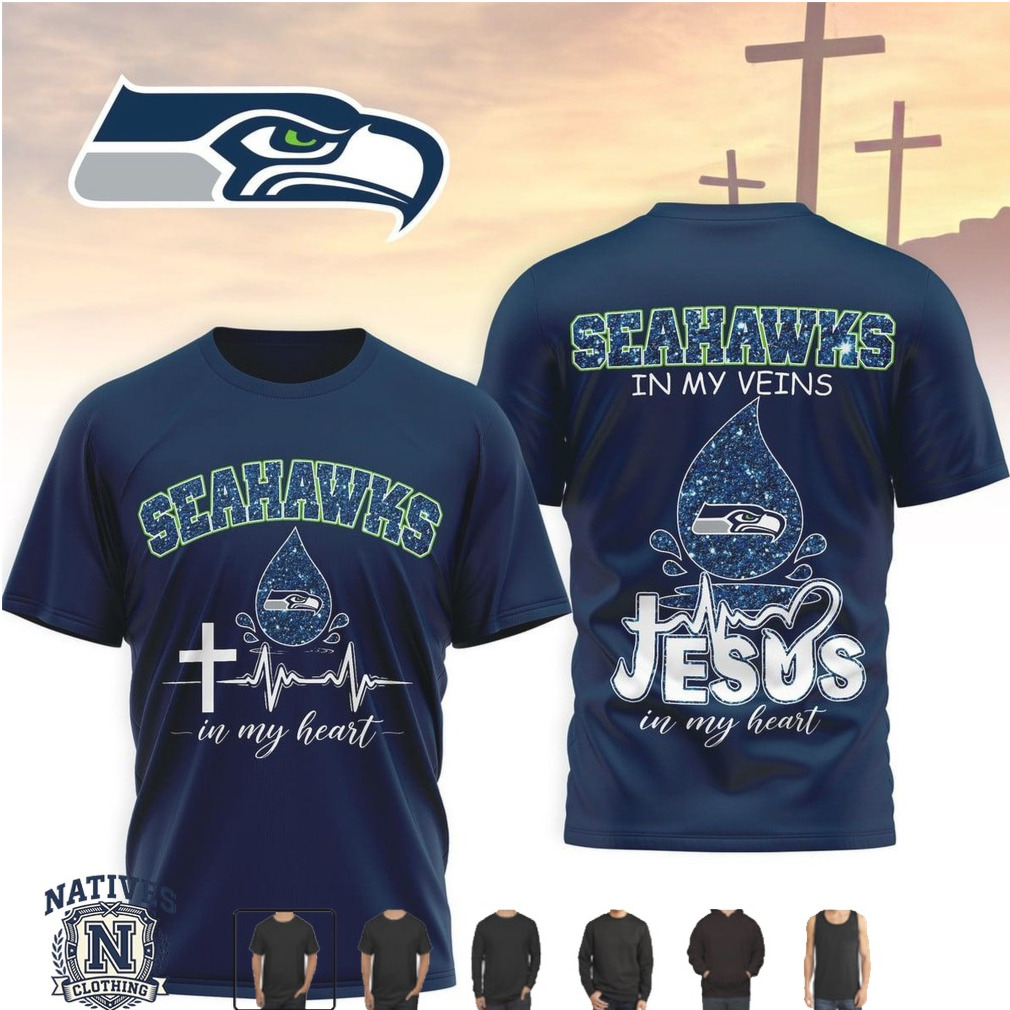 Seattle Seahawks Faith Cross Heartbeat Jesus In My Heart T Shirt Seattle Seahawks Faith Cross Heartbeat Jesus In My Heart T Shirt