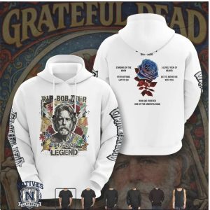 RIP Bob Weir Grateful Dead Legend Blue Rose White T Shirt