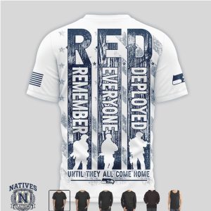 Seattle Seahawks Red Friday Military Heart Remember Everyone Deployed T Shirt
