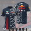 Red Bull Racing Diagonal Blue Stripe Sponsor Pattern T Shirt Red Bull Racing Diagonal Blue Stripe Sponsor Pattern T Shirt