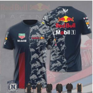 Red Bull Racing Grey Bull Camo Split Style Motorsport T Shirt