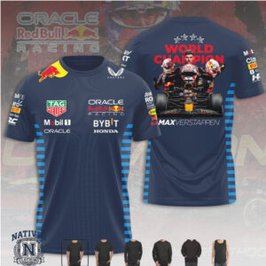 Red Bull Racing Max Verstappen Team World Champion T Shirt