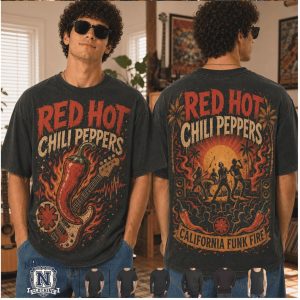 Red Hot Chili Peppers Vintage California Funk Fire Rock Band T Shirt