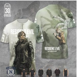 Resident Evil Leon Kennedy 30th Anniversary Zombie T Shirt