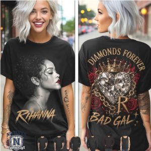 Rihanna Diamonds Forever Bad Gal Crown Heart Diamond T Shirt