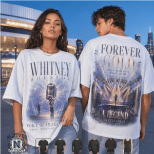 RnB Legend Whitney Houston Microphone Voice Of An Era T Shirt
