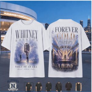 RnB Legend Whitney Houston Microphone Voice Of An Era T Shirt