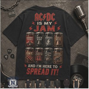 Rock Band ACDC Music Songs Jars Jam Vintage Concert T Shirt