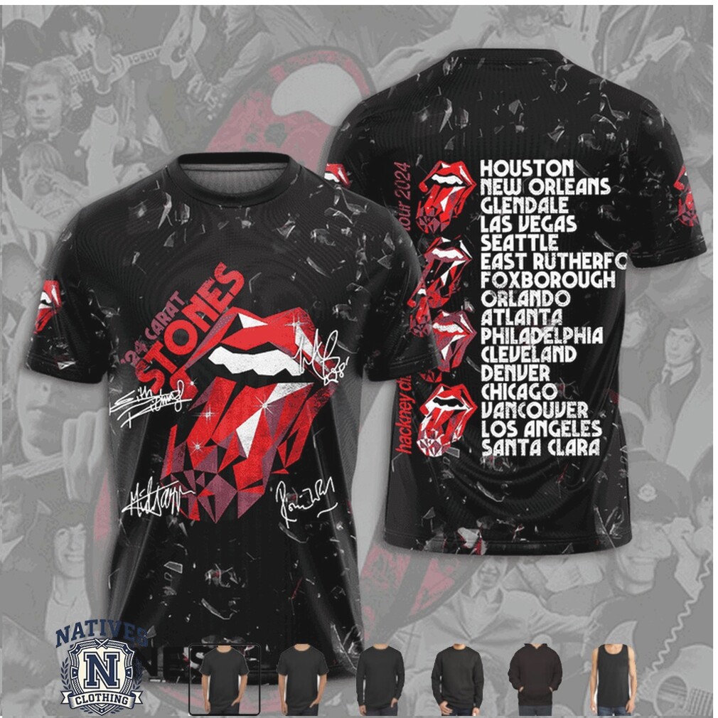 Rolling Stones 24 Carat Hackney Diamonds Tour 2024 Red T Shirt Rolling Stones 24 Carat Hackney Diamonds Tour 2024 Red T Shirt