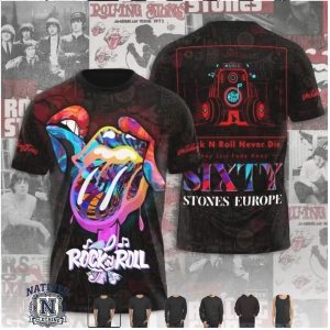 Rolling Stones Europe Sixty Tour Neon Tongue Rock Graphic T Shirt