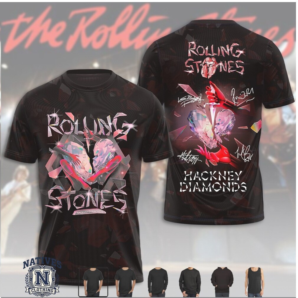 Rolling Stones Hackney Diamonds Crystal Heart Dagger Graphic T Shield Rolling Stones Hackney Diamonds Crystal Heart Dagger Graphic T Shield