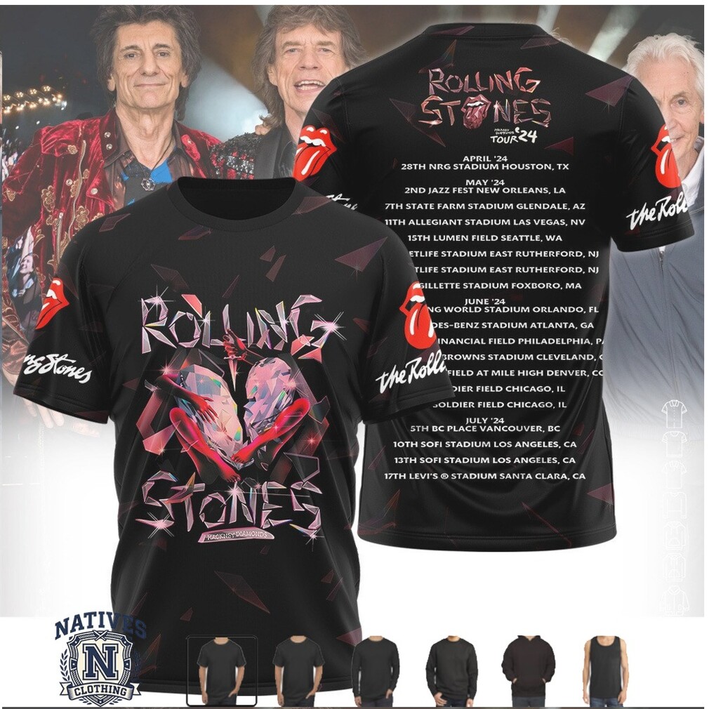 Rolling Stones Hackney Diamonds Tour 2024 Concert Dates T Shirt Rolling Stones Hackney Diamonds Tour 2024 Concert Dates T Shirt