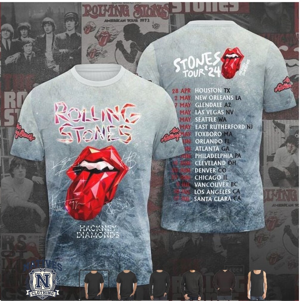 Rolling Stones Hackney Diamonds Tour 2024 Crystal Tongue T Shirt Rolling Stones Hackney Diamonds Tour 2024 Crystal Tongue T Shirt