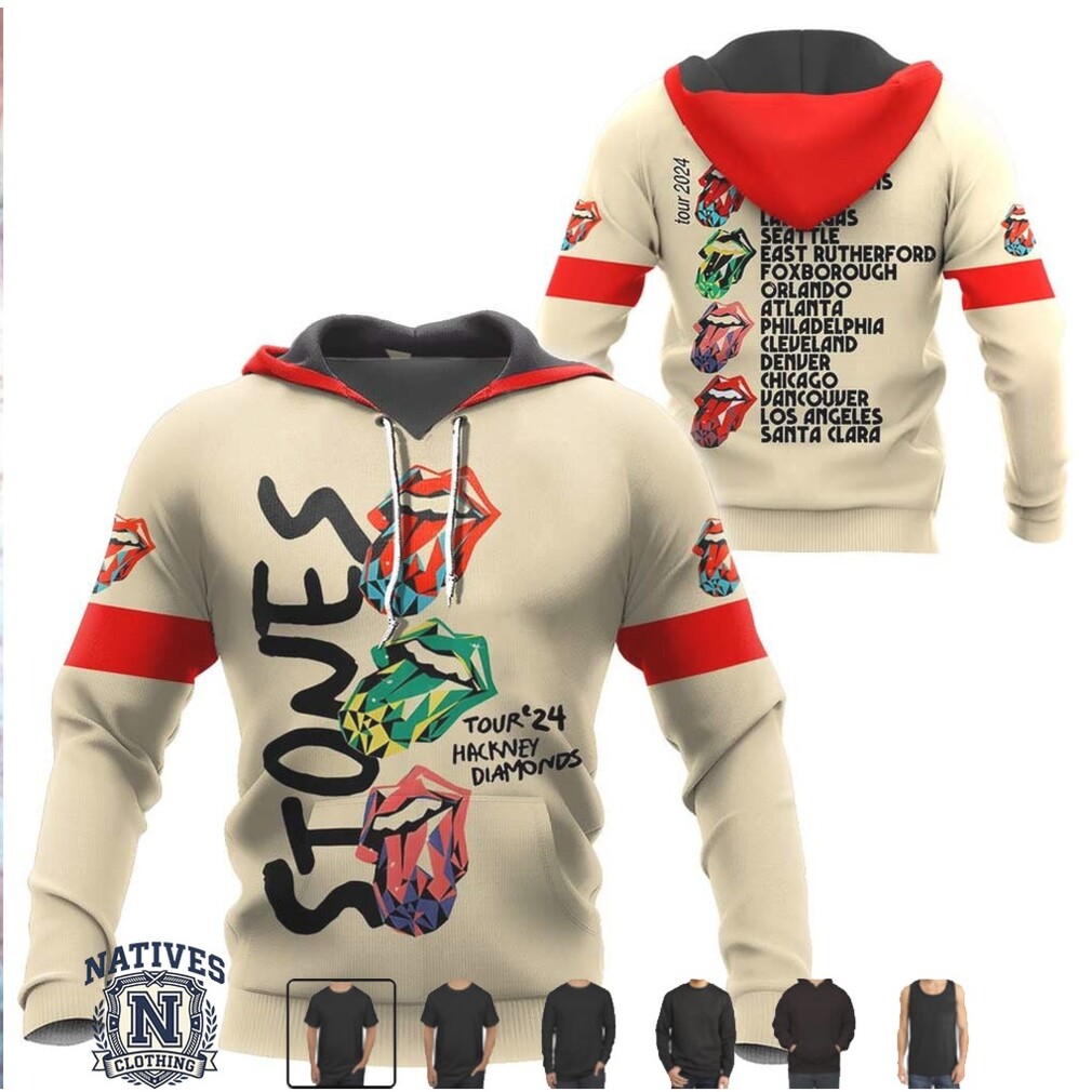 Rolling Stones Hackney Diamonds Tour 2024 Multi Tongue T Shirt Rolling Stones Hackney Diamonds Tour 2024 Multi Tongue T Shirt