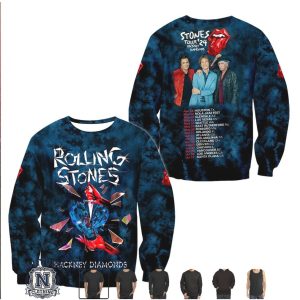 Rolling Stones Hackney Diamonds Tour 2024 Tie Dye Concert T Shirt