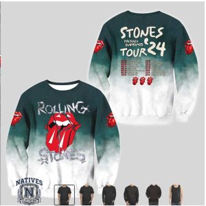 Rolling Stones Hackney Diamonds Tour 24 Ombre Crystal Tongue T Shirt
