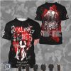 Rolling Stones Hackney Diamonds Tour 24 Red Black Split T Shirt Rolling Stones Hackney Diamonds Tour 24 Red Black Split T Shirt