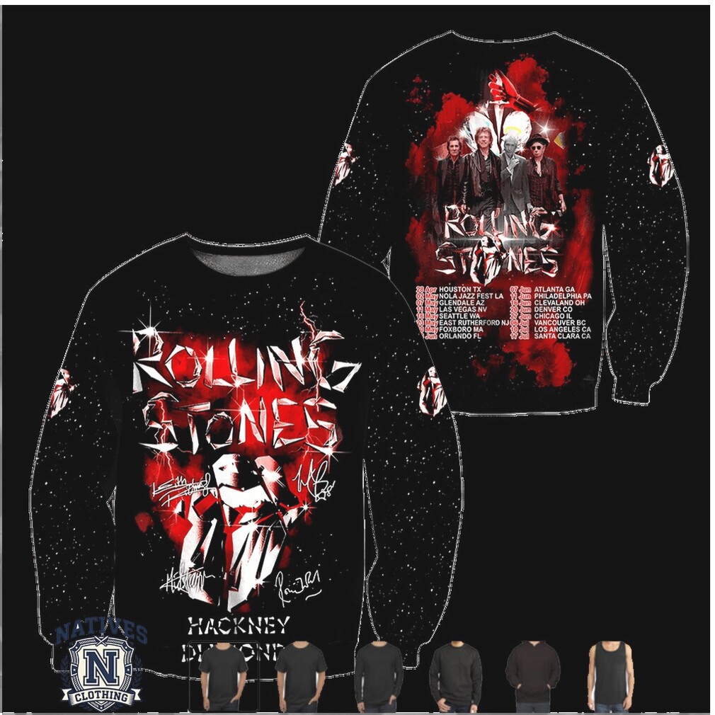 Rolling Stones Hackney Diamonds Tour Signatures Rock T Shirt Rolling Stones Hackney Diamonds Tour Signatures Rock T Shirt