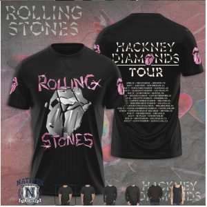Rolling Stones Hackney Diamonds Tour Silver Metallic Tongue T Shirt
