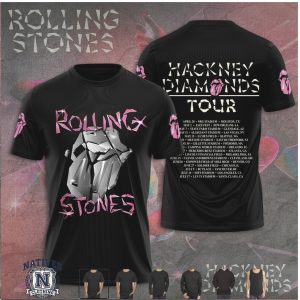 Rolling Stones Hackney Diamonds Tour Silver Metallic Tongue T Shirt