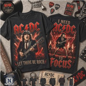 AC DC Guitarist Lightning Let There Be Rock T Shirt