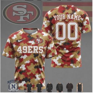 San Francisco 49ers Camo Custom Name Number Performance T Shirt