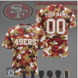 San Francisco 49ers Camo Custom Name Number Performance T Shirt