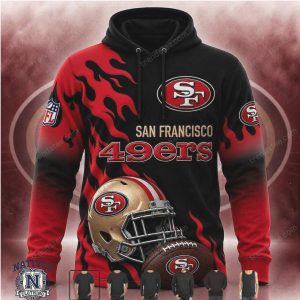 San Francisco 49ers Helmet Fire Flame T Shirt
