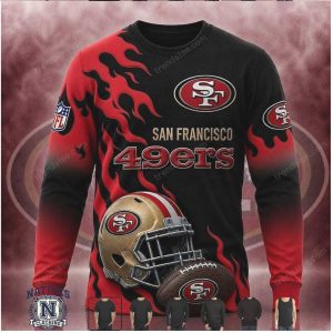 San Francisco 49ers Helmet Fire Flame T Shirt
