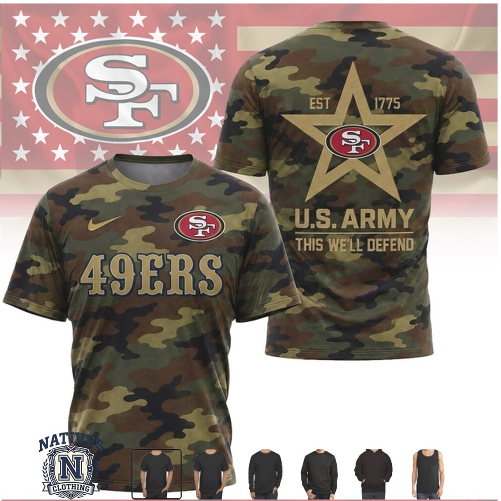 San Francisco 49ers US Army Salute To Service Camo T Shirt San Francisco 49ers US Army Salute To Service Camo T Shirt