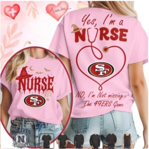 San Francisco Football Nurse Halloween Stethoscope Heart T Shirt