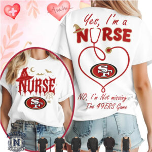 San Francisco Football Nurse Halloween Stethoscope Heart T Shirt
