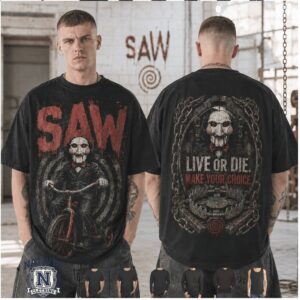 Saw Movie Billy Puppet Live Or Die Make Your Choice T Shirt
