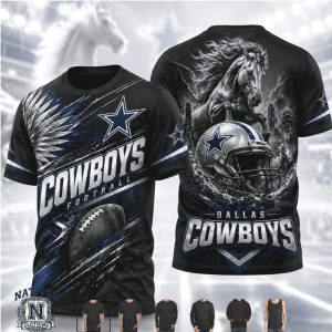 Dallas Cowboys Football Charging Horse Helmet T Shirt