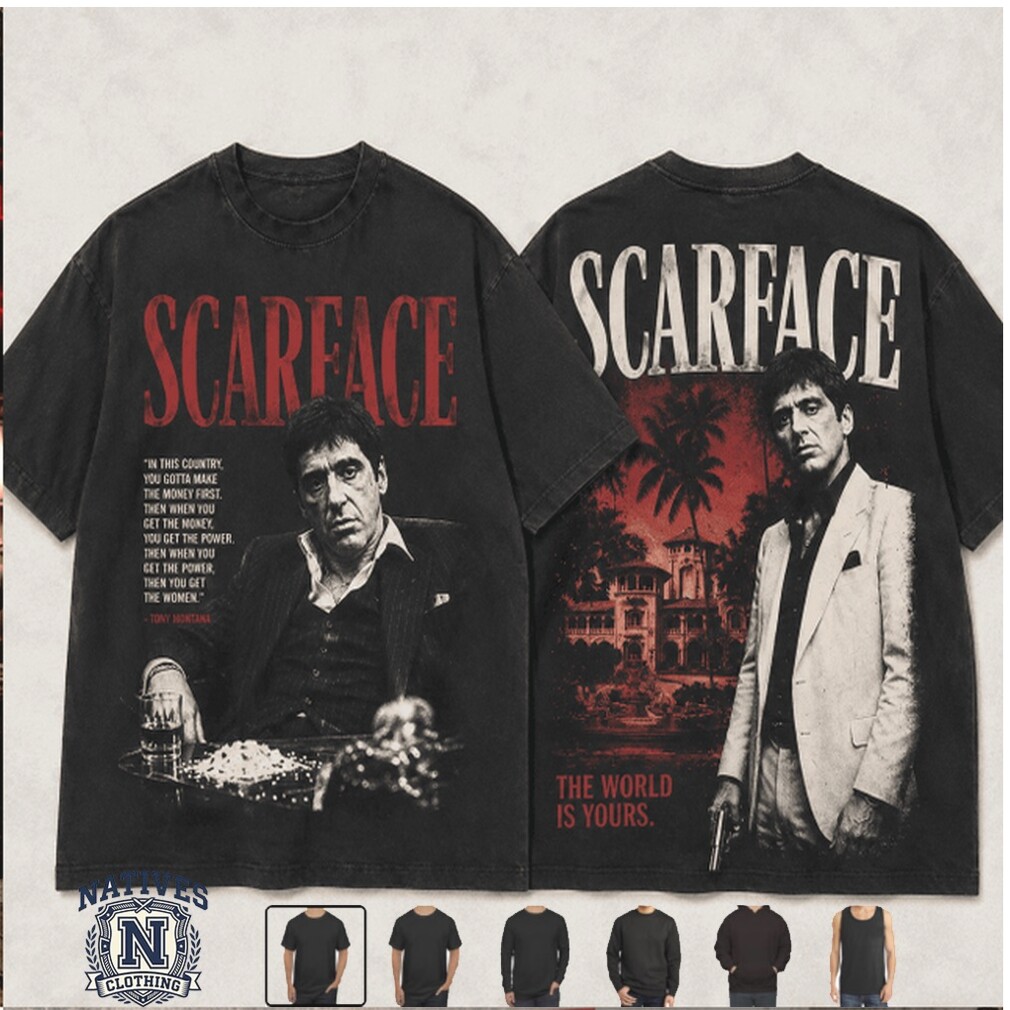 Scarface Tony Montana The World Is Yours Vintage T Shirt Scarface Tony Montana The World Is Yours Vintage T Shirt