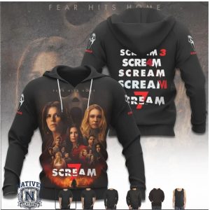 Scream 7 Fear Hits Home Legacy Franchise Poster Horror Movie T Shirt