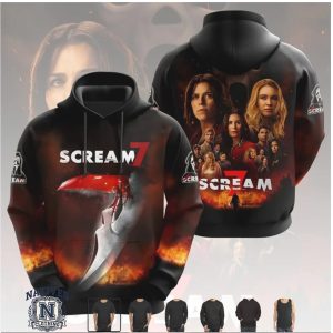 Scream 7 Ghostface Bloody Knife Horror Movie Fan Art Graphic T Shirt