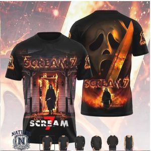 Scream 7 Ghostface Burning House Horror Movie Hoodie