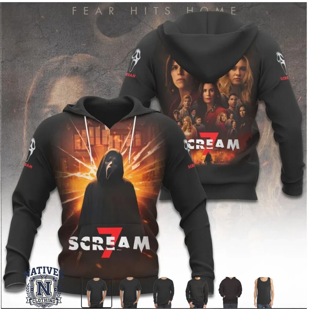Scream 7 Ghostface Horror Movie Fear Hits Home Graphic T Shirt Scream 7 Ghostface Horror Movie Fear Hits Home Graphic T Shirt